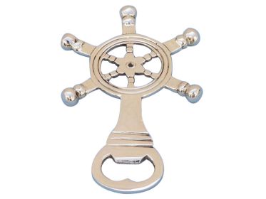 Solid Brass Ship Wheel Bottle Opener 5