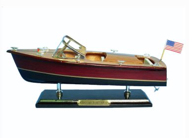 Wooden Chris Craft Triple Cockpit Model Speedboat 14