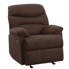 Comfortable Recliner Chair in Chocolate Brown Microfiber Upholstery