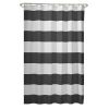 72 x 70 inch Polyester Grey White Nautical Ocean Beach Striped Shower Curtain
