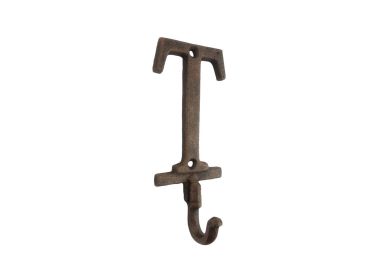 Rustic Copper Cast Iron Letter T Alphabet Wall Hook 6