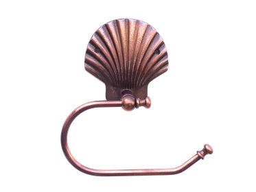 Antique Copper Seashell Hand Towel Holder 10