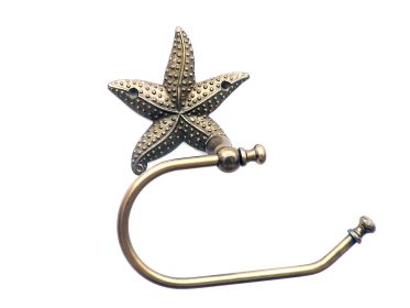 Antique Brass Starfish Hand Towel Holder 10