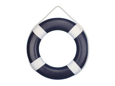 Dark Blue Painted Decorative Lifering with White Bands 20