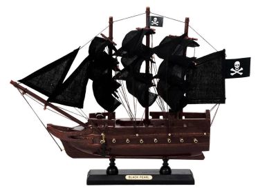 Wooden Black Pearl with Black Sails Model Pirate Ship 12