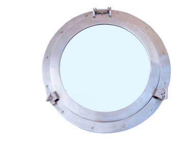 Brushed Nickel Deluxe Class Decorative Ship Porthole Window 20