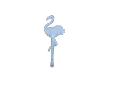 Rustic Whitewashed Cast Iron Wall Mounted Decorative Metal Flamingo Hook 8
