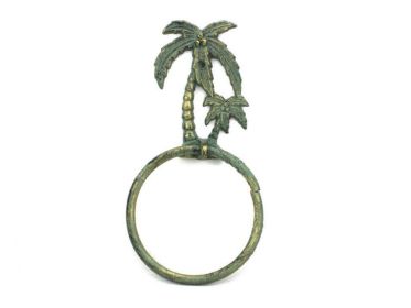 Antique Bronze Cast Iron Palm Tree Towel Holder 9