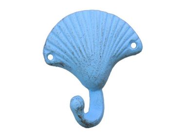 Rustic Light Blue Seashell Hook 4