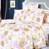 Blancho Bedding - [Pink Brown Flowers] 100% Cotton 4PC Duvet Cover Set (King Size)(Comforter not included)
