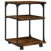 Printer Stand 3-Tier Smoked Oak 16.9"x18.9"x25.2" Engineered Wood