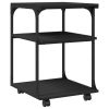 Printer Stand 3-Tier Black 16.9"x18.9"x25.2" Engineered Wood