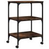 Printer Stand 3-Tier Smoked Oak 19.7"x16.1"x29.5" Engineered Wood