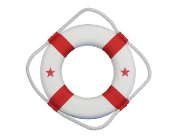 Classic White Decorative Lifering with Red Bands 10