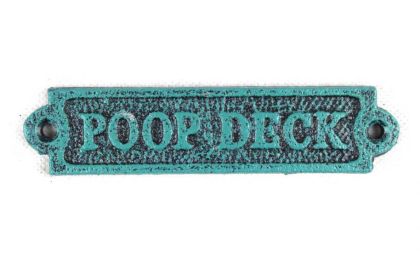 Seaworn Blue Cast Iron Poop Deck Sign 6