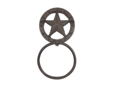 Cast Iron Lone Star Kitchen Bathroom Towel Ring 8.5