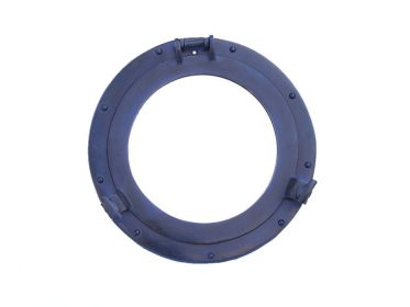 Rustic Blue Aluminum Deluxe Class Decorative Ship Porthole Mirror 12