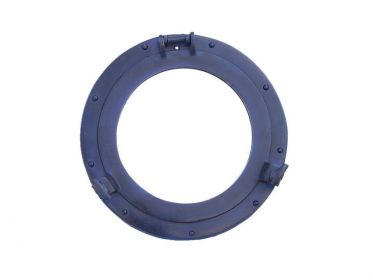 Rustic Blue Aluminum Deluxe Class Decorative Ship Porthole Window 12