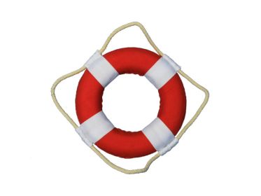 Vibrant Red Decorative Lifering With White Bands 6