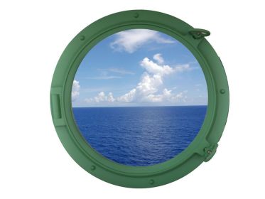 Seafoam Green Decorative Ship Porthole Window 24