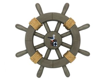 Antique Decorative Ship Wheel With Seagull 12