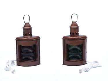 Antique Copper Port and Starboard Electric Lamp 12