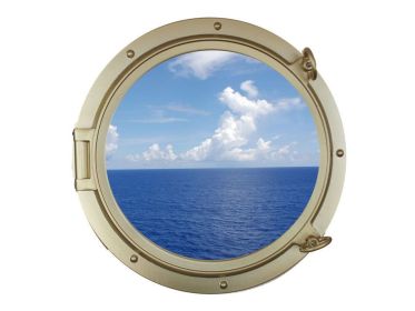 Gold Finish Decorative Ship Porthole Window 24