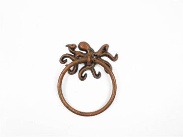 Rustic Copper Cast Iron Octopus Towel Holder 6