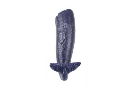 Rustic Dark Blue Cast Iron Whale Hook 6