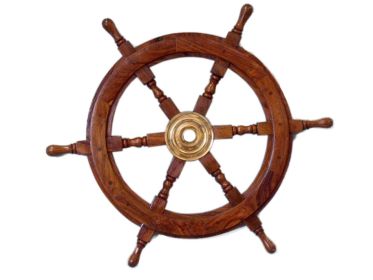 Deluxe Class Wood and Brass Decorative Ship Wheel 24