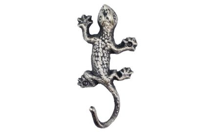 Rustic Silver Cast Iron Lizard Hook 6