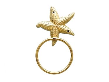 Gold Finish Starfish Towel Holder 9
