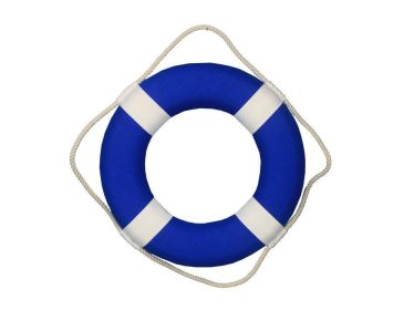 Vibrant Blue Decorative Lifering with White Bands 15