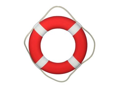 Vibrant Red Decorative Lifering with White Bands 20